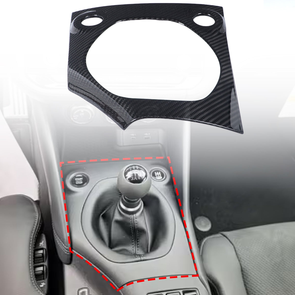 Real Carbon Fiber Center Console Gear Shift Base Trim For Nissan 400Z RZ34 MT 1