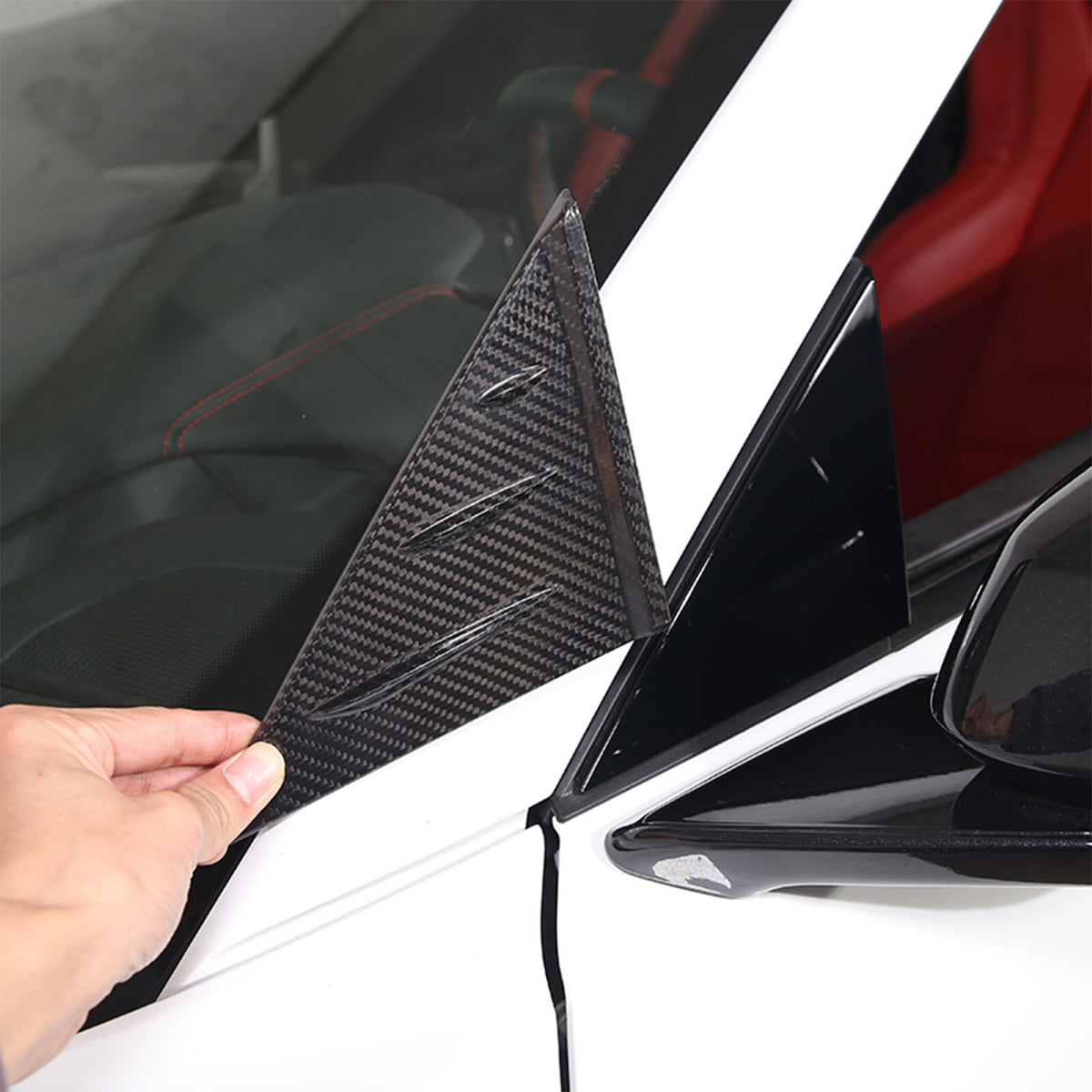 Real Carbon fiber anti-wind buffeting deflector For Corvette C8 Stingray Z06 Z51 1