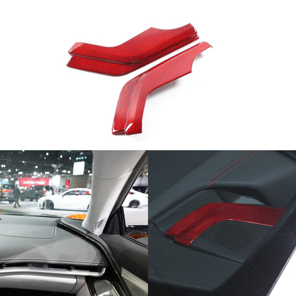 Red Real Carbon Fiber Center Console Dashboard Cover Trim For Corvette C8 20-26 3