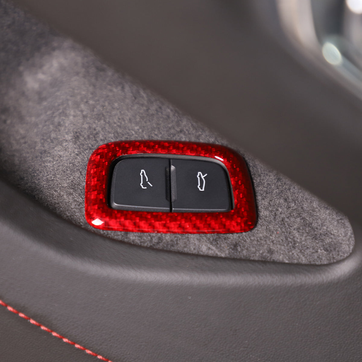 Red Real Carbon Fiber Interior Full Decor Cover Trim Kit for Corvette C8 2020-25 - Variants 6-10 41