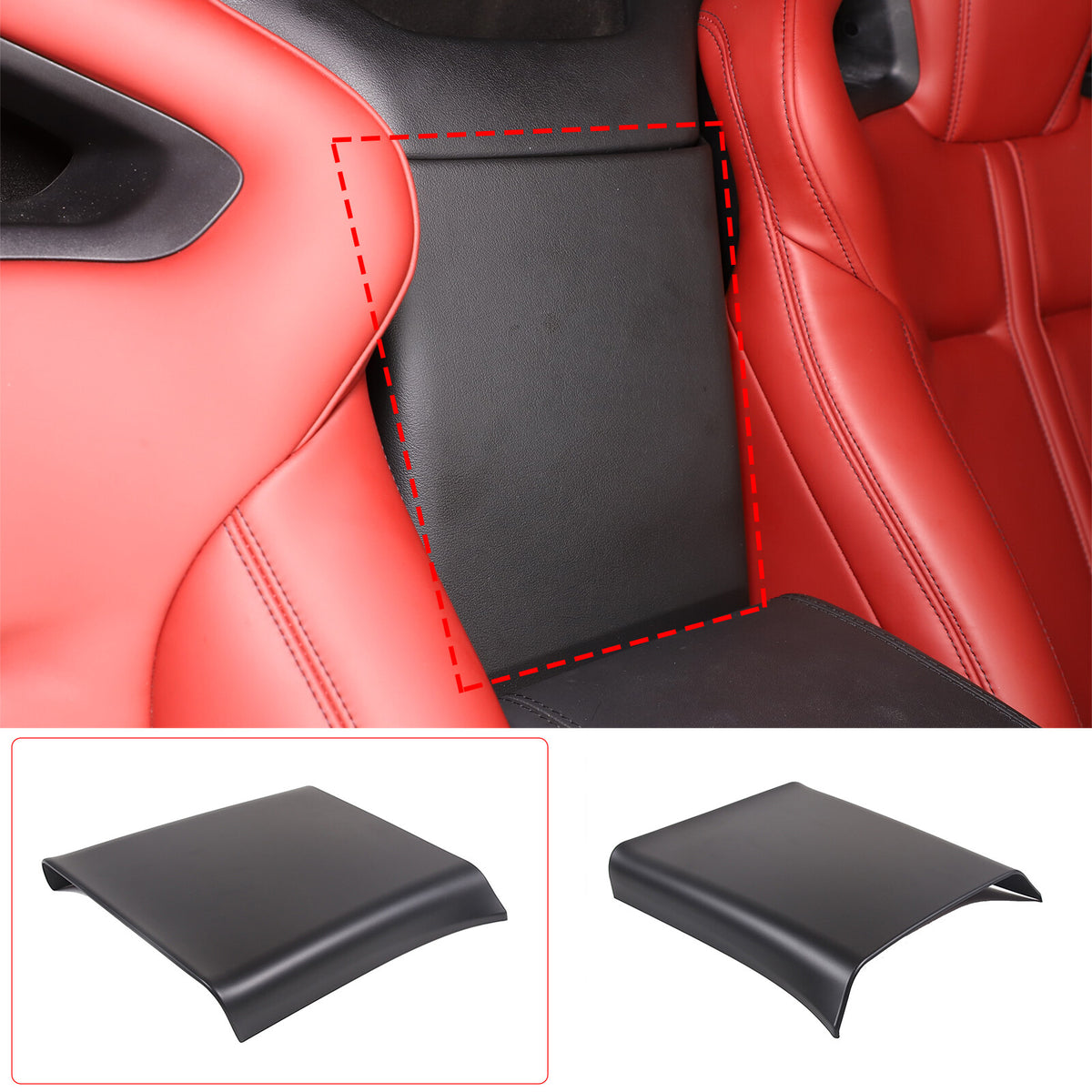 Matte Black ABS Center Conosle Back Trim Cover For Jaguar F-TYPE Coupe 2013-2024 4