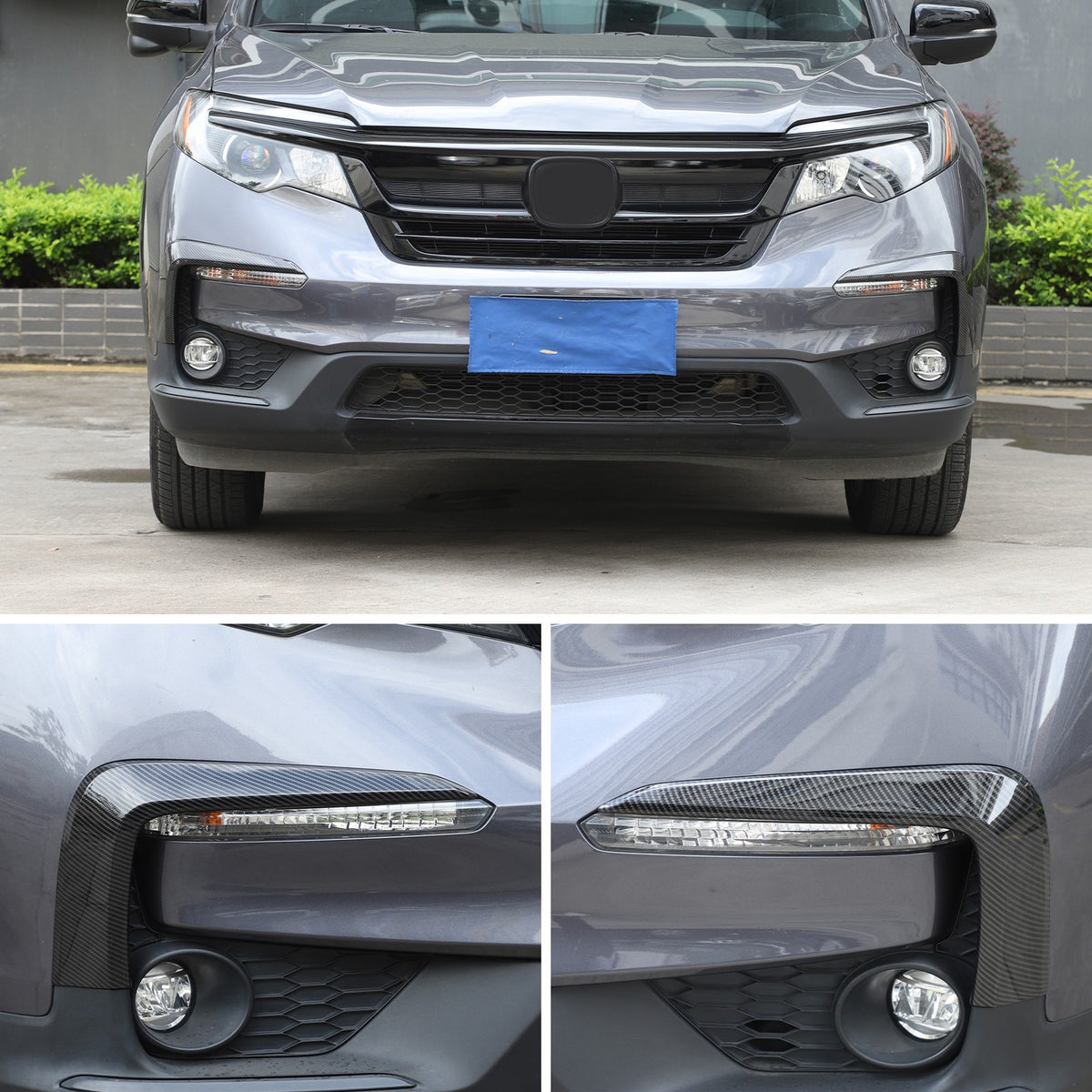 Carbon Fiber ABS Front Bumper Side Air Intake Trim For Honda Pilot 2015-2022 5