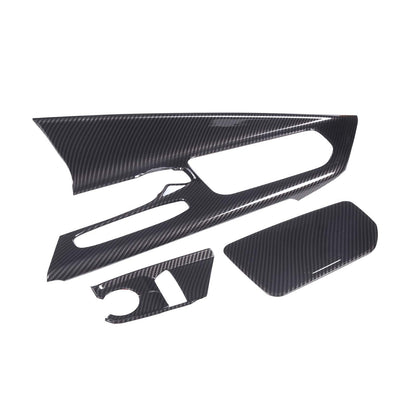 Carbon Fiber Style Center Console Panel Trim Cover Set Kit For Corvette C8 20+ 16