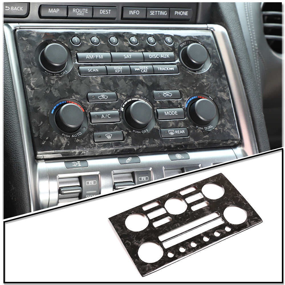 Forged Carbon Fiber Central Control Volume Panel Trim for Nissan GTR R35 08-16 9