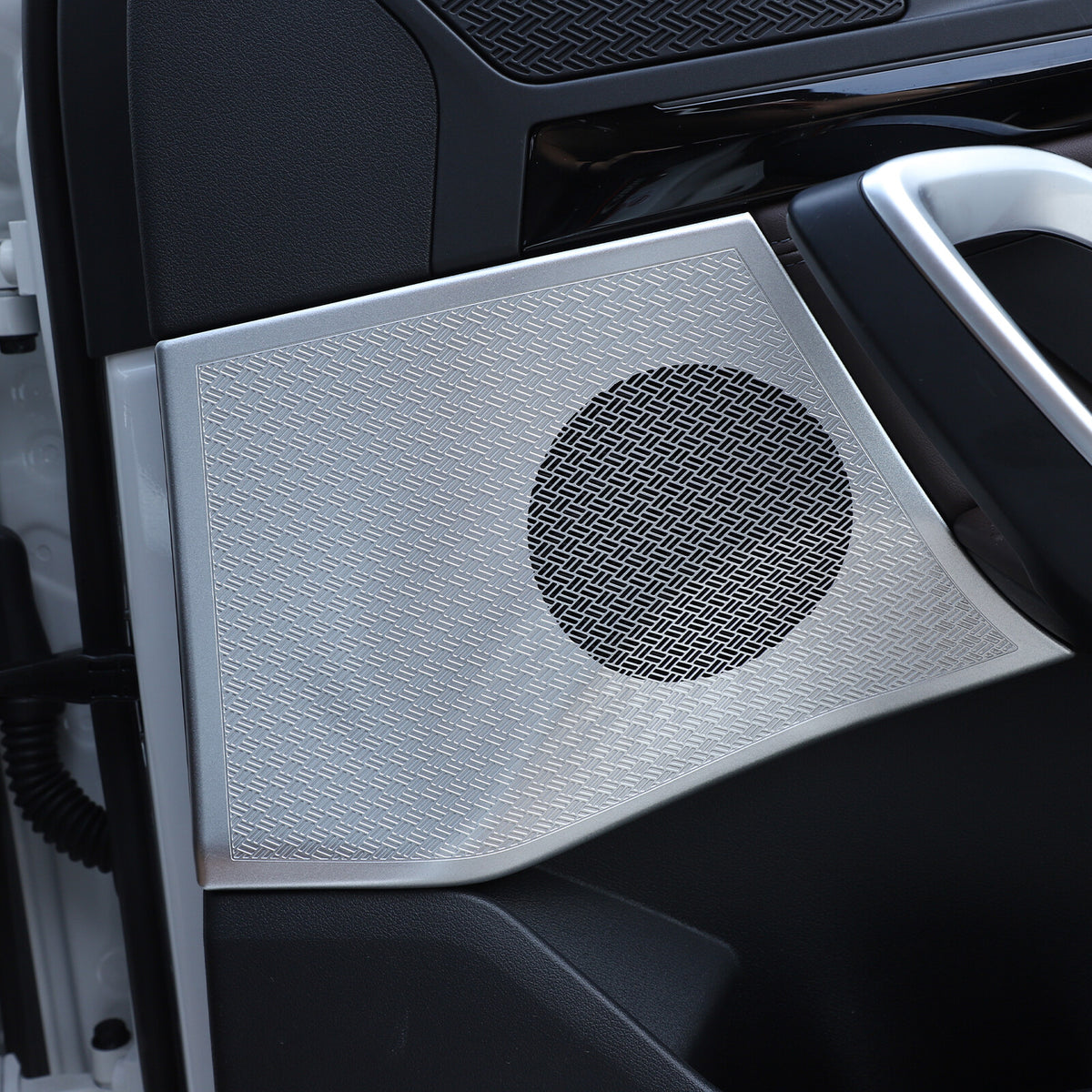 Silver Steel Front& Rear Door & Audio Speaker Tweeter Mesh Cover For BMW X1 23+ 4