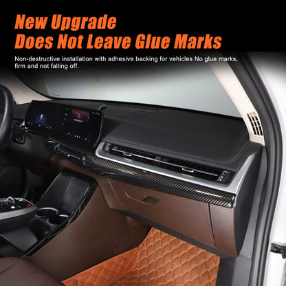 ABS Carbon fiber Interior Dashboard Cover Strip Trim Cover For BMW X1 2023-2025 16