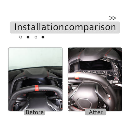 Forged Carbon Fiber Dashboard Speedmeter Panel Trim Cover For C8 Corvette 20-25 12