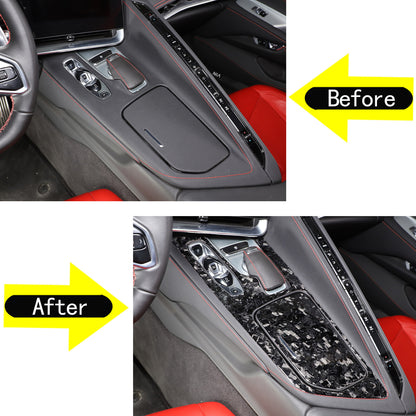 Forged Carbon Fiber Console Storage Panel Sticker Trim For Corvette C8 2020-25 15