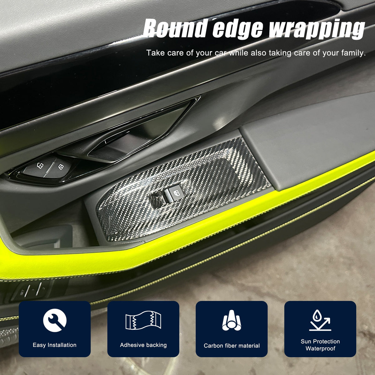 Real Carbon Fiber Window Lift Switch Panel Trim For Lamborghini URUS/SE 18-21 US 12