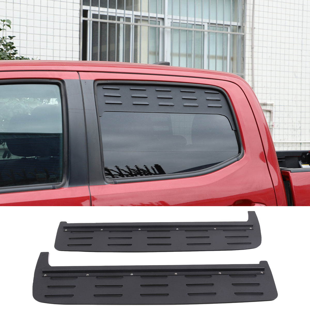 Black Aluminium Alloy Door Window Air Vents Screens For Toyota Tacoma 16-23 16