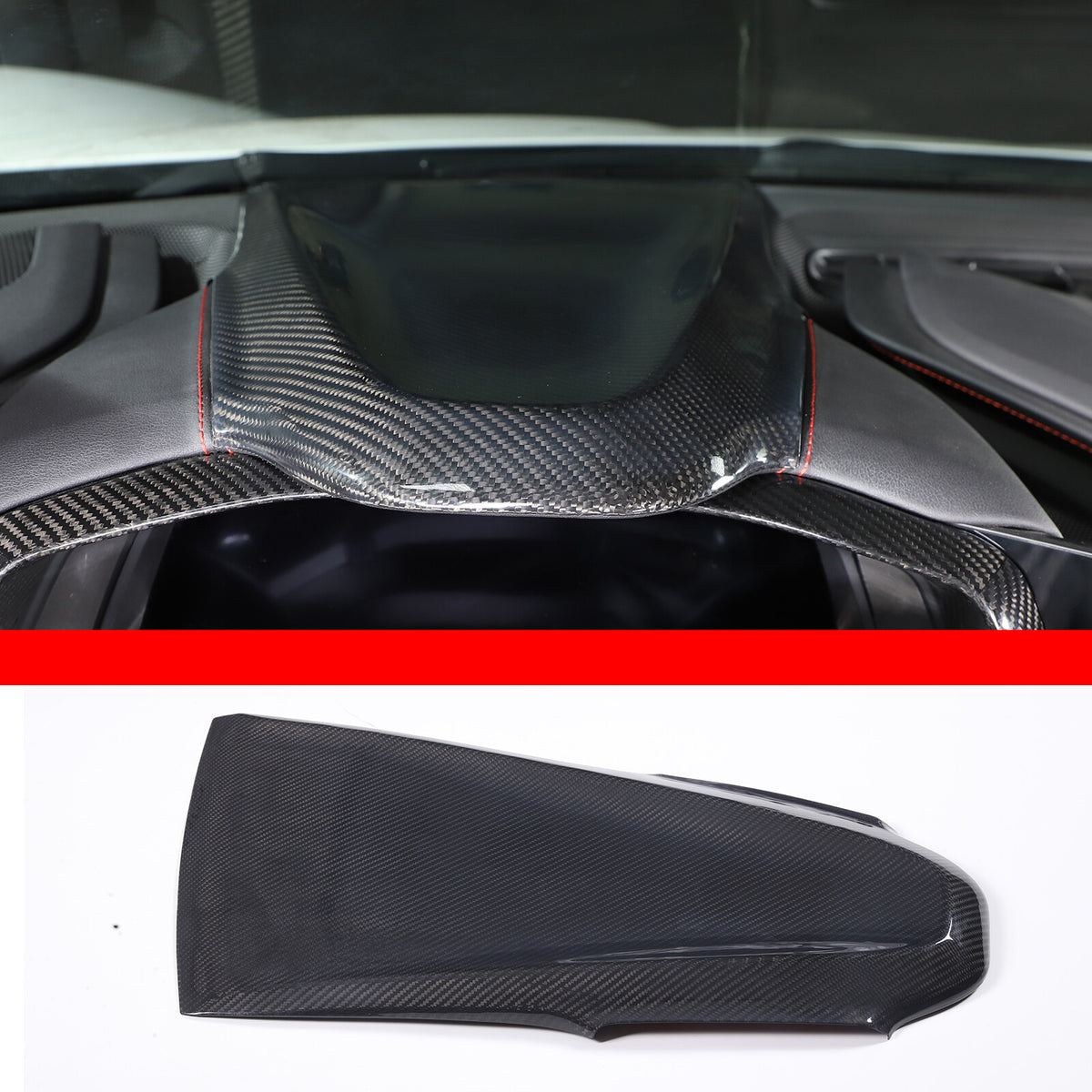 Real Carbon Fiber Dashboard Instrument Upper Cover for Corvette C8 20-25 US 4