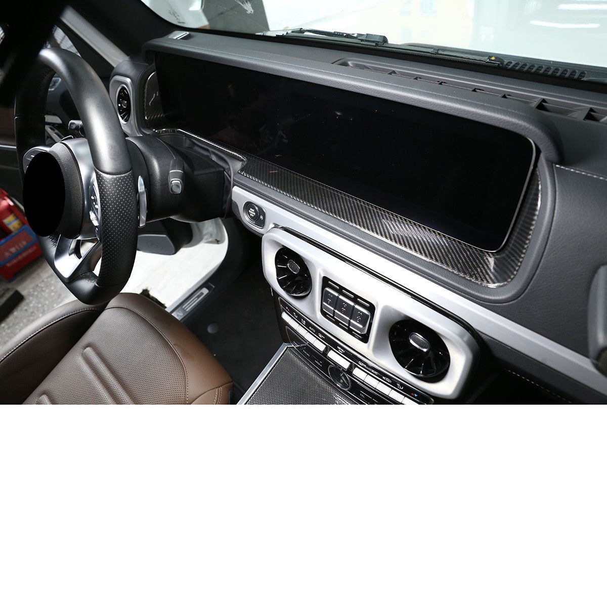 Carbon Fiber Dashboard Display Panel Trim For Mercedes Benz G Class W463 2019-20 2