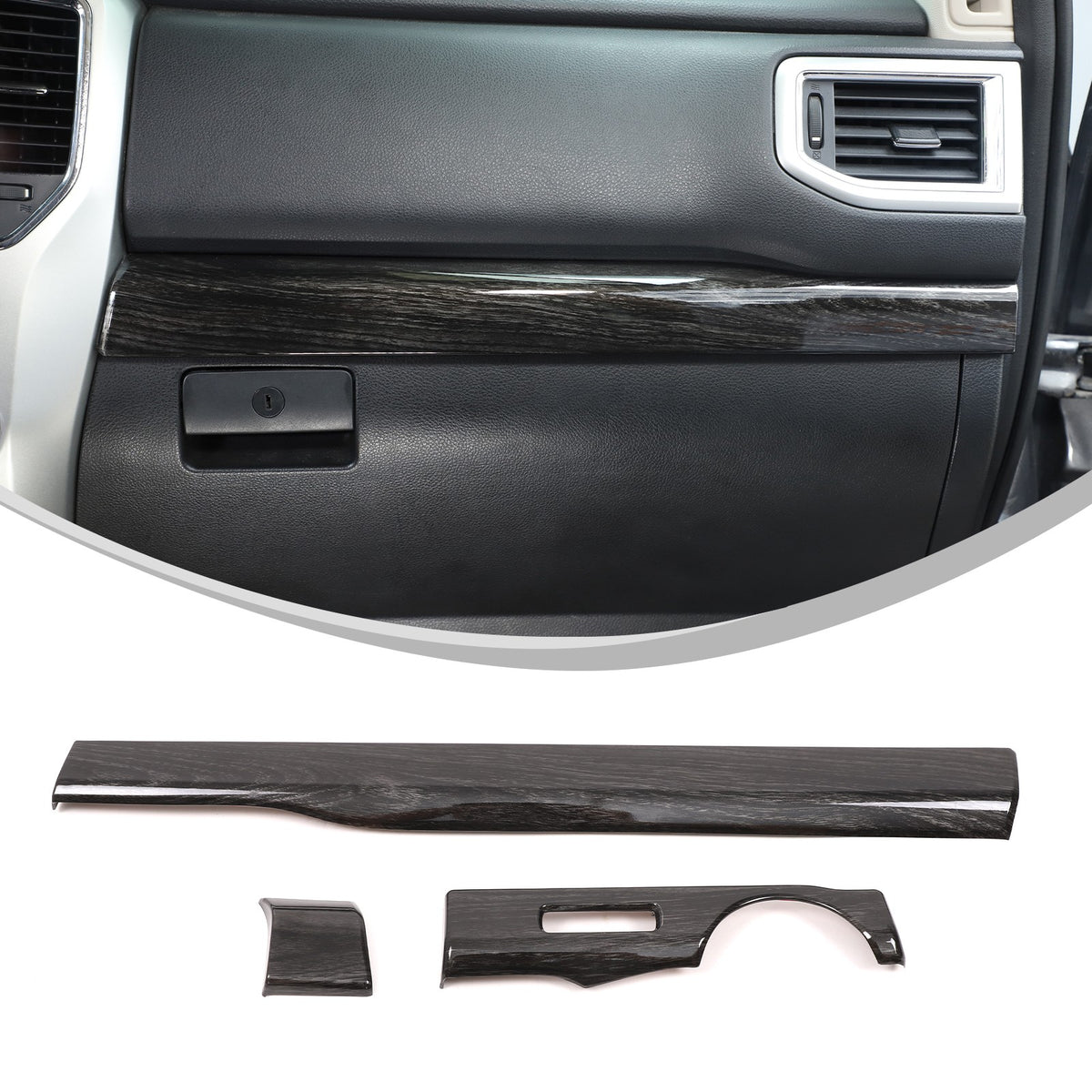 Black Wood Grain ABS Glove Box Upper Trim For Nissan Titan 2016-2023 US 2