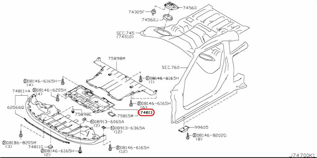 NISSAN OEM Engine Front Lower Under Cover 75890-JF00A for GT-R R35 09-14 3