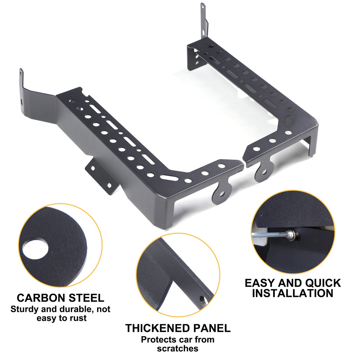 Black Steel L-Shaped Truck Bed Reinforcement Bracket For Toyota Tundra 2022+ 4