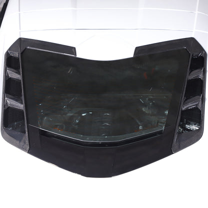 Real Carbon Fiber Rear Window Lower Trim Cover Set For 2020-26 C8 Corvette Coupe 3