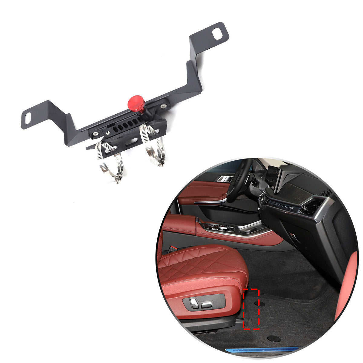 Car Seat Fire Extinguisher Holder Bracket For BMW X5 G05 X6 G06 X7 G07 19+ US 6
