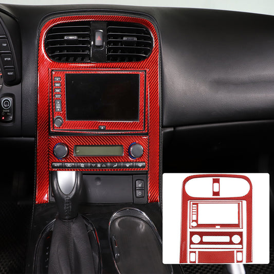For Corvette C6 2005-07 Red Carbon Fiber Center Console Panel Cover Trim Sticker 1