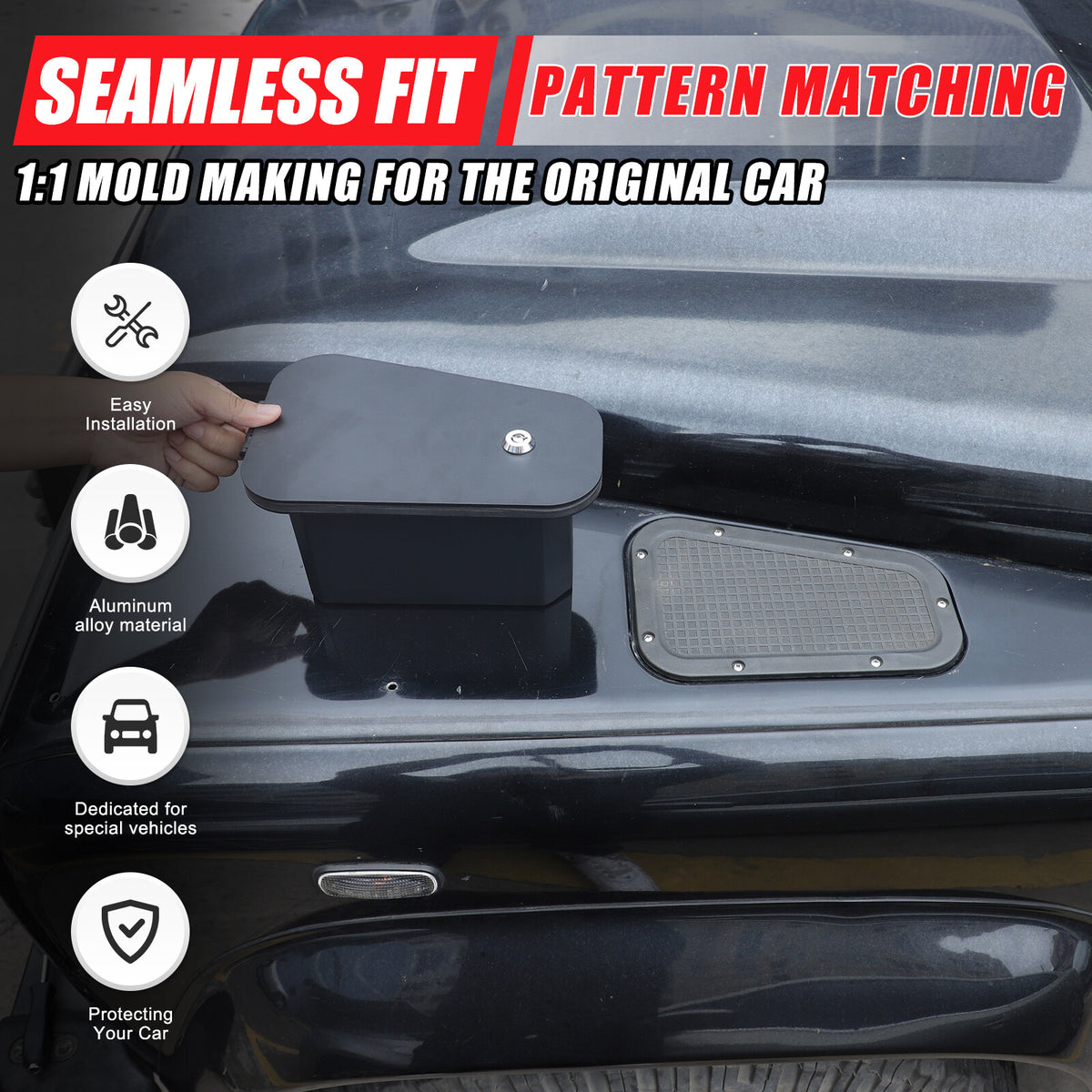 Steel Alloy Hood Air Vent Outlet Storage Box Tray For LR Defender L316 2004-2018 5