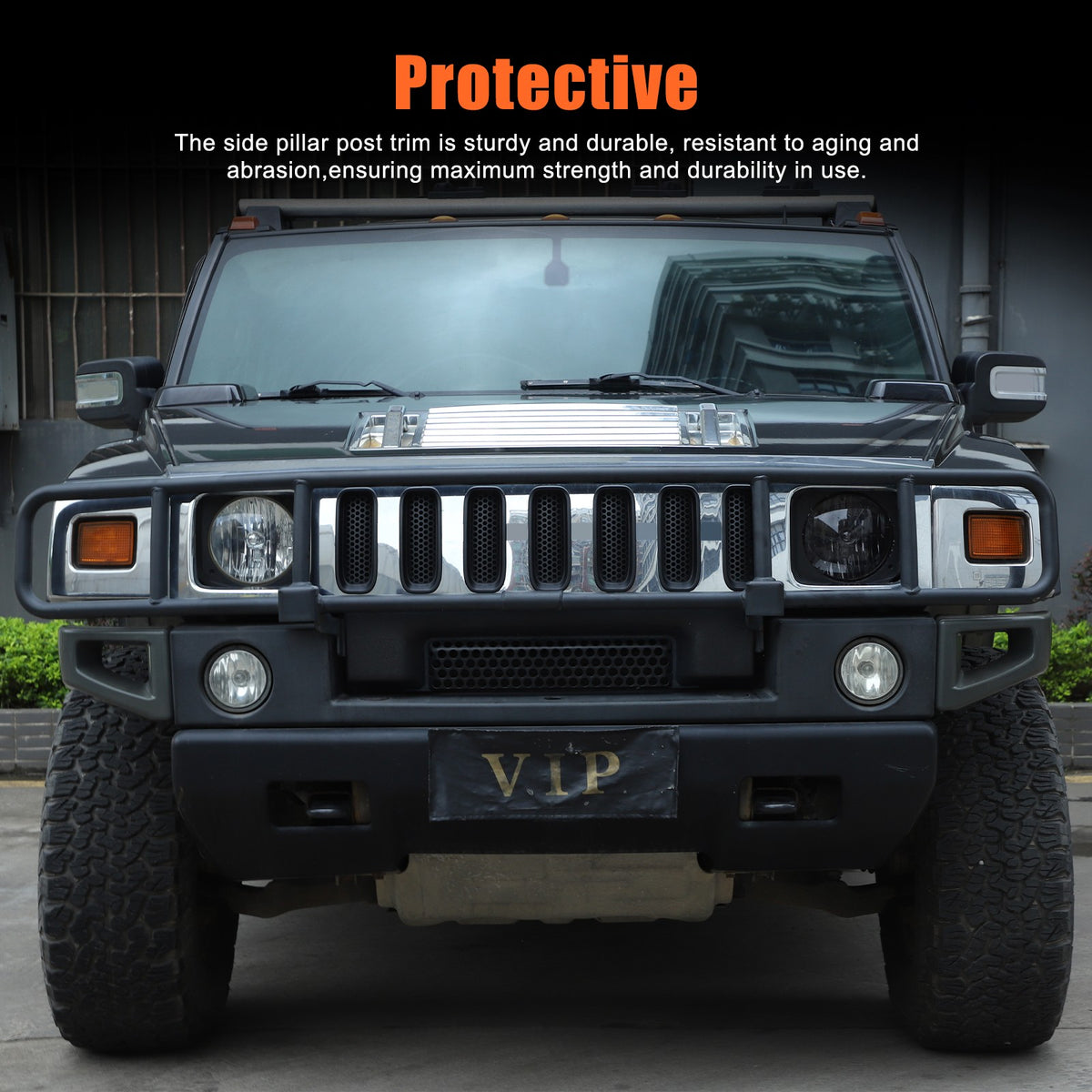 Black ABS Front Grille Anti-Insect Bug Screen Trim For Hummer H2 2003-2007 6