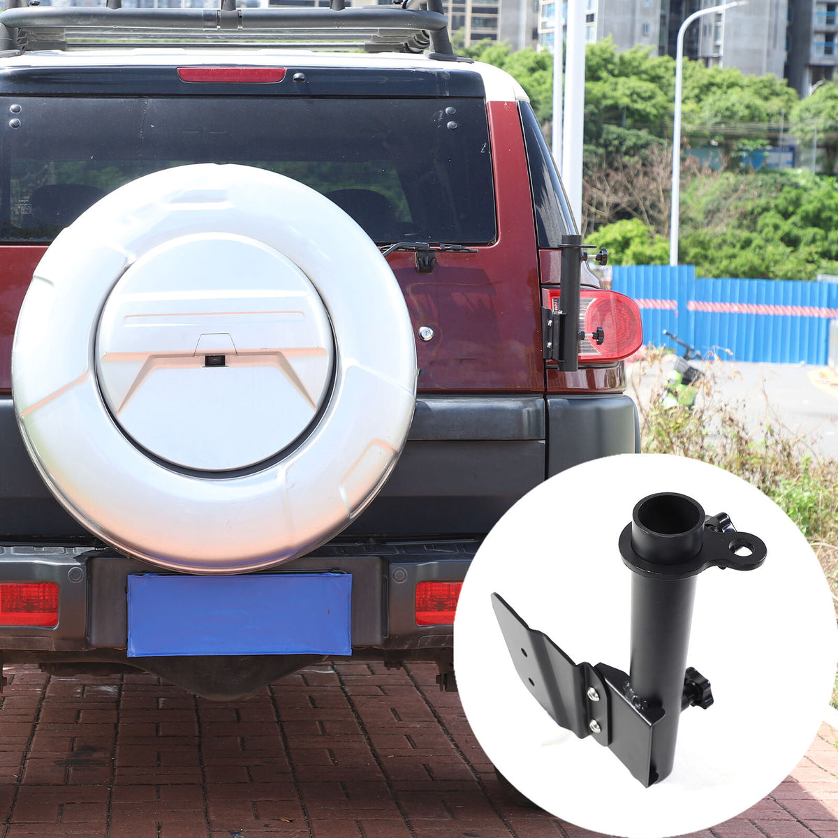 Right Tailgate flagpole Antenna Bracket Holder Mount For Toyota FJ Cruiser 07-21 3