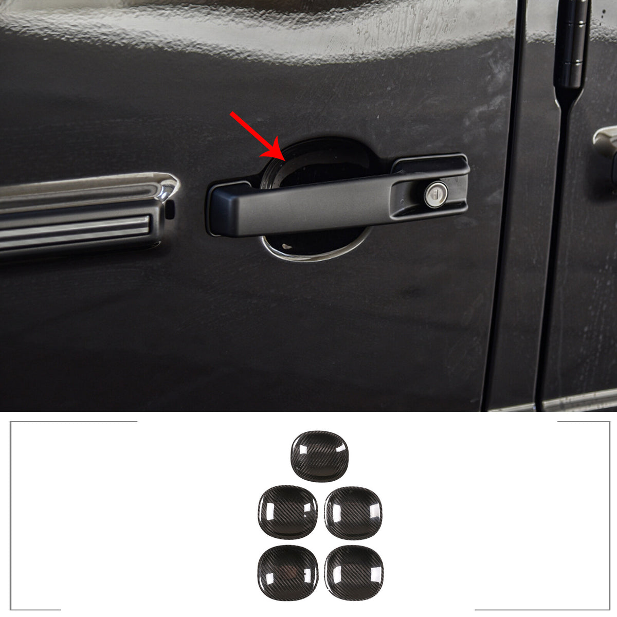 Carbon Fiber Exterior Door Handle Bowl Cover trim For Benz G Class W463 2019-20 1