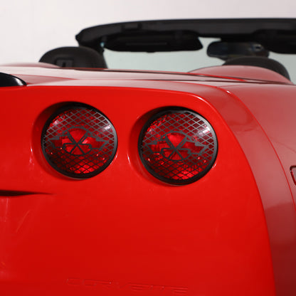 Black Stainless Steel Tail Light Trim Grills for Corvette C6 GS/Z0 /ZR1 2005-13 12