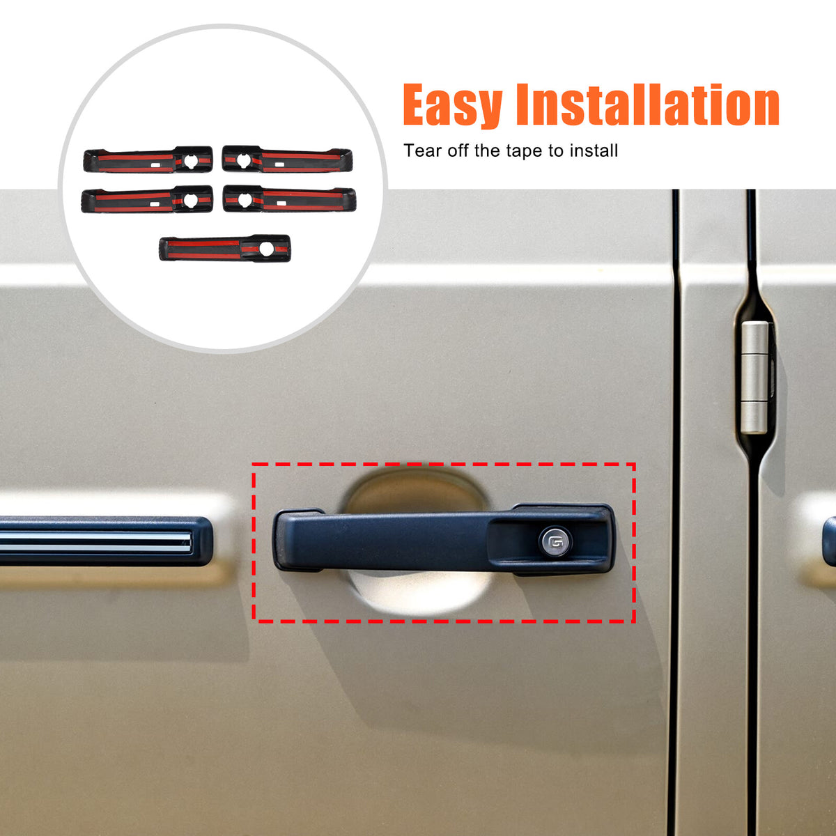 Carbon Fiber ABS Exterior Door Handle Cover Trim For Benz G-Class W465 2025+ 6