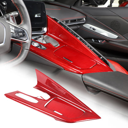 Red Center Console Gear Shift Panel Decor Cover Trim for Corvette C8 2020-25 15