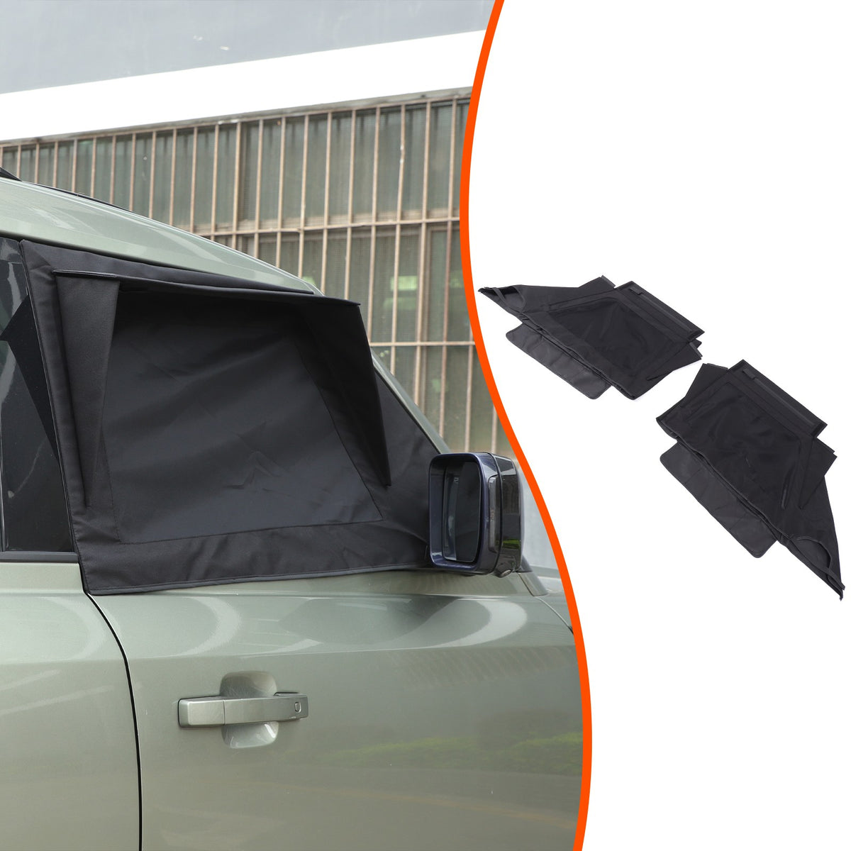 Block Shades Front Car Door Window Cover Sun Protection For LR Defender 2020+ US 13