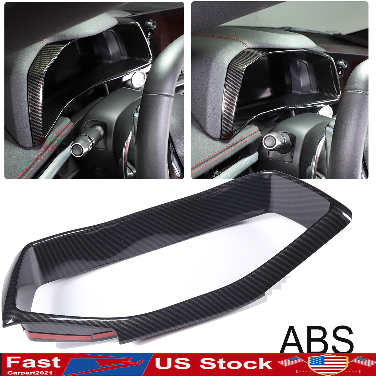 ABS Carbon Fiber Instrument Speedmeter Trim For Corvette C8 Stingray Z06 Z51 1