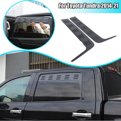 ABS Carbon fiber Rear Window Louver Shutter Cover Trim For Toyota Tundra 2014-21 1