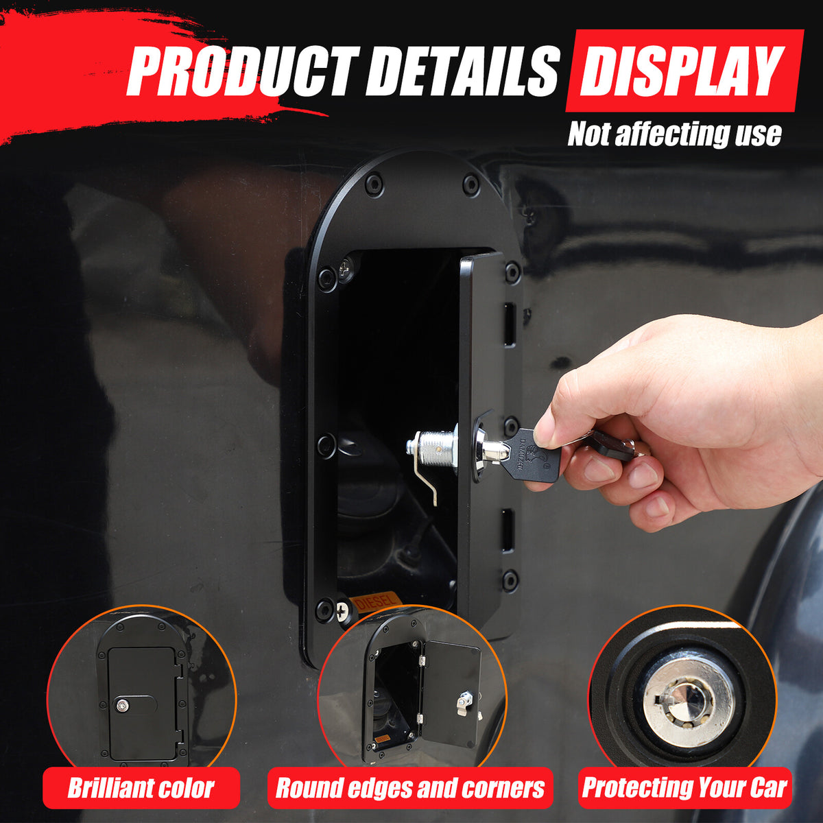 Locking Fuel Door Gas Tank Cap Cover Lock Key For LR Defender 90 110 2004-2019 7