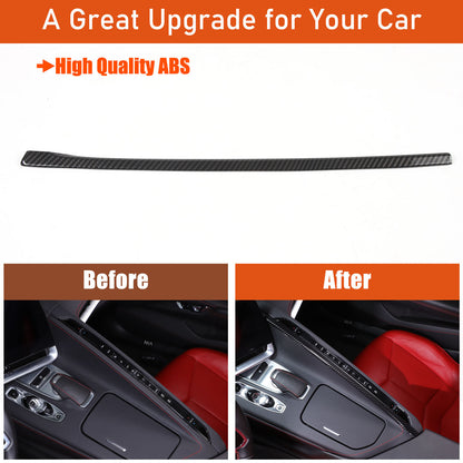 ABS Carbon Fiber Center A/C Button Left Side Strip Trim Cover For Corvette C8 16