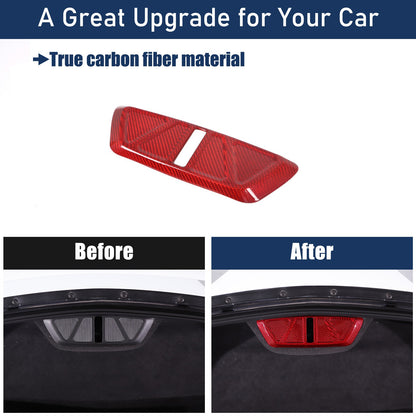 Red Real Carbon Fiber Trunk Latch Base Cover Trim For Corvette C8 2020+ 22