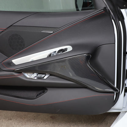 Real Dry Carbon Fiber Interior Door Panel Decor Cover Trim For Corvette C8 20-26 13