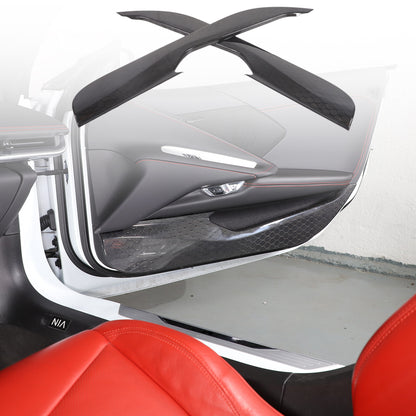 Honeycomb Real Carbon Fiber Door Anti-Kick Panel Trim For Corvette C8 2020+ 7