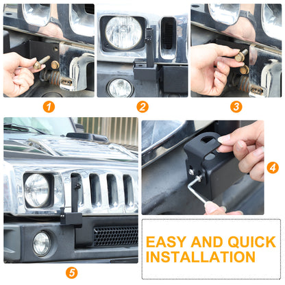 Front Bumper Flagpole Holder Antenna Mount Bracket For Hummer H2 2003-2009 3