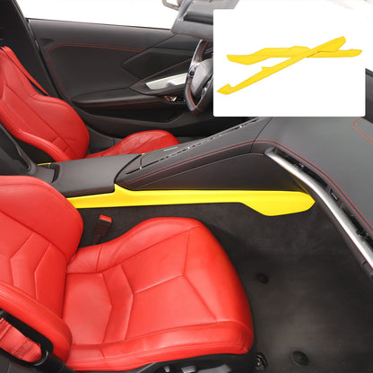Yellow ABS Center Console Lower Armrest Box Panel Trim For Corvette C8 2020+ 21