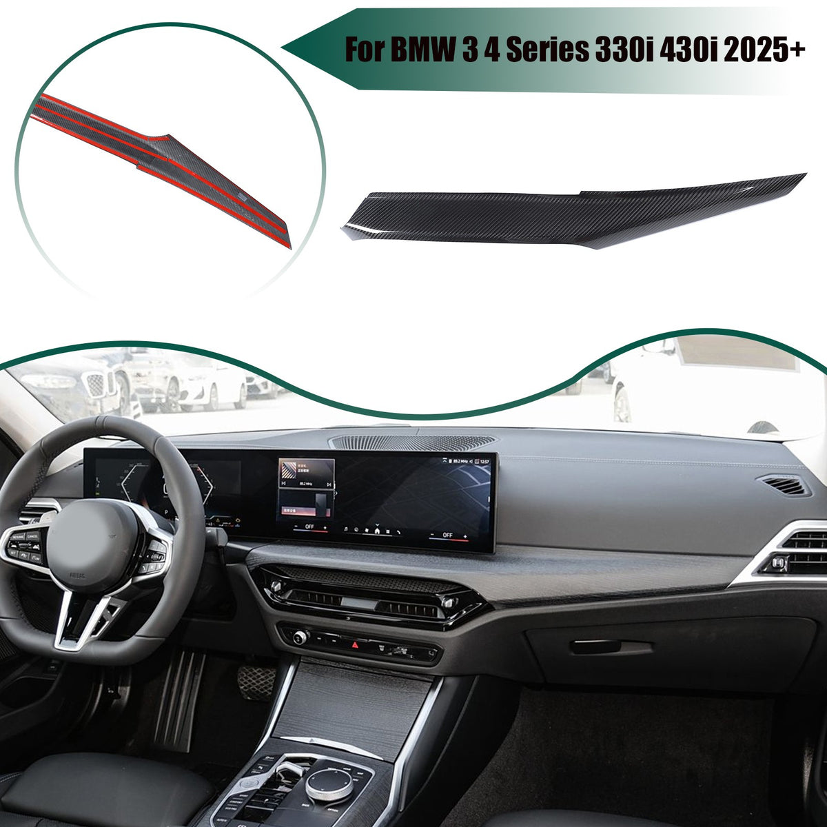 Real Carbon Fiber Center Console Trim For BMW 3 4 G20 G22 330i 430i 2025+ 1