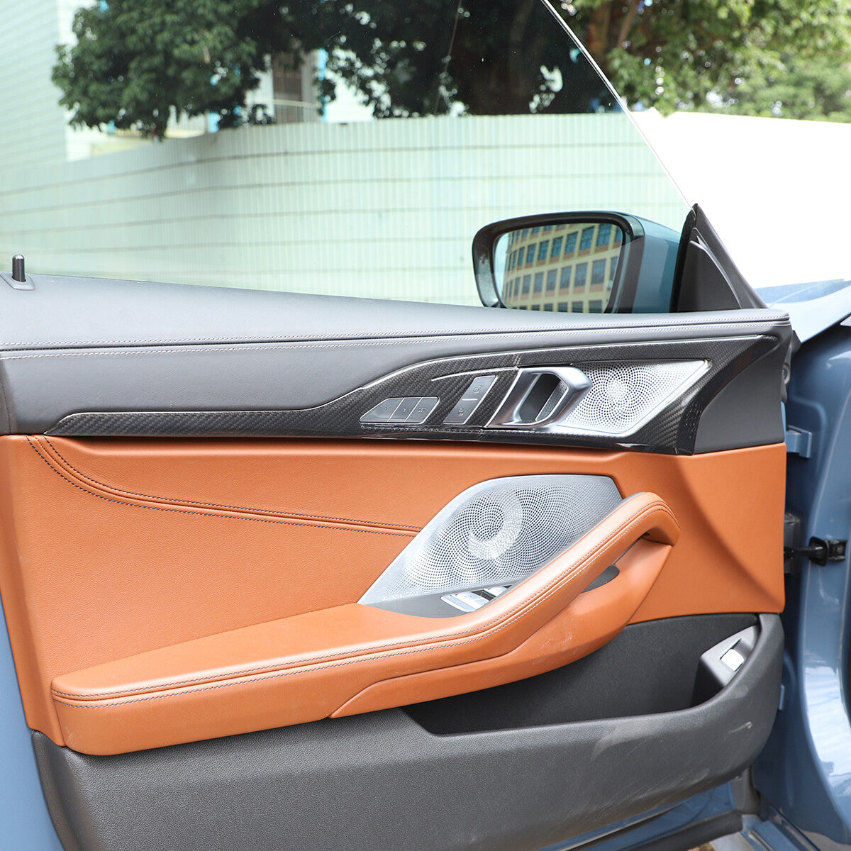 Carbon Fiber Door Handle Panel Trim Cover For BMW 8 Series 840i 850i 2019-22 2
