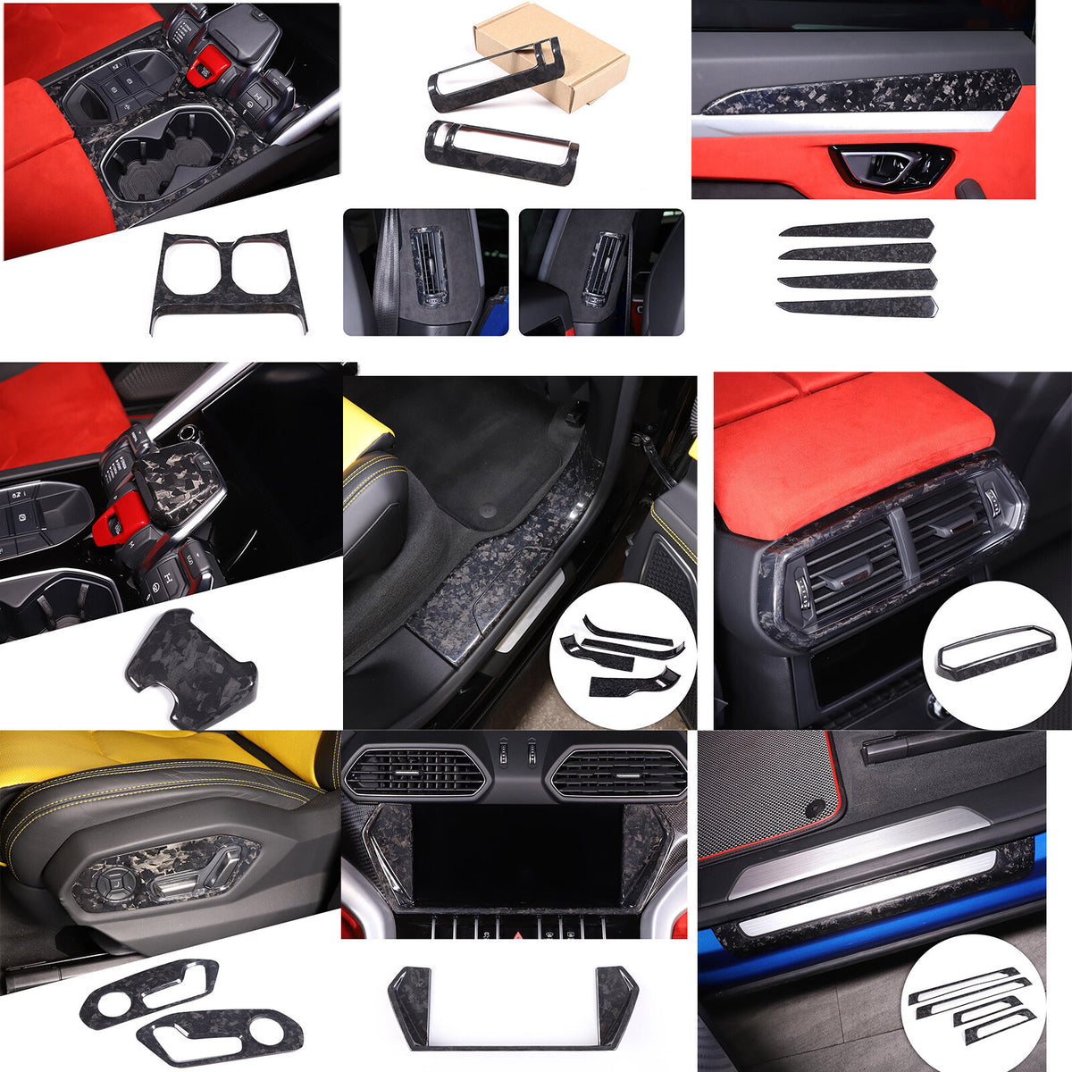 Forged Real Carbon fiber Interior Trim Kit Set For Lamborghini URUS 2018-2023 1