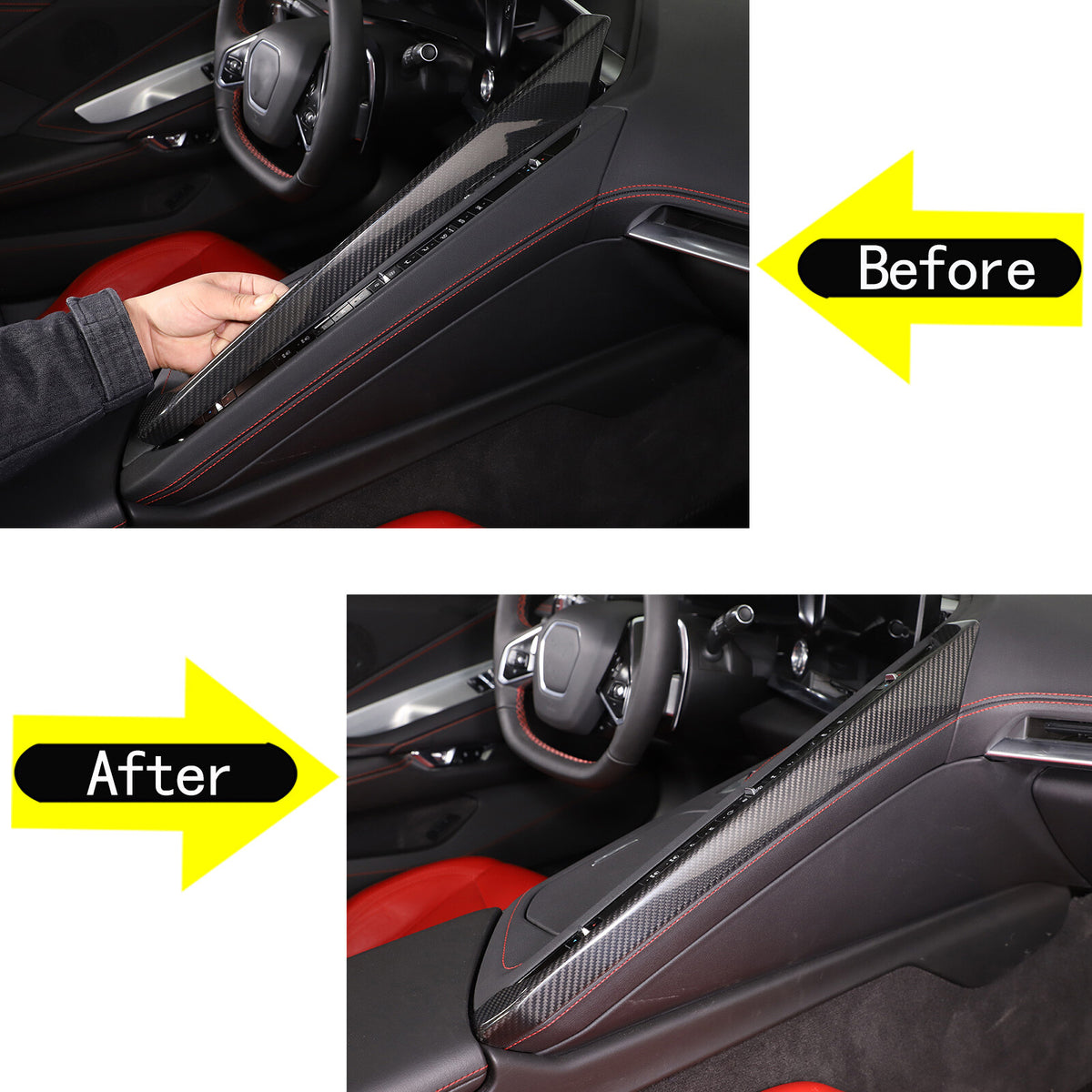 Carbon Fiber Interior Center Console Panel Cover For C8 Corvette Z06 Z51 20-25 4