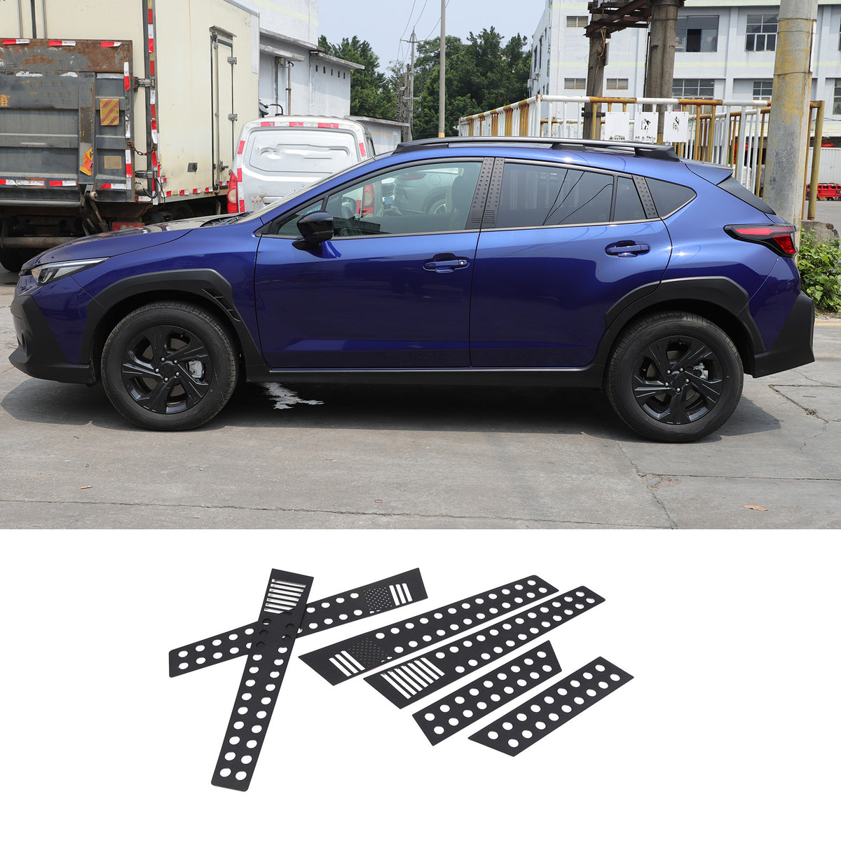 US Flag Alloy Window Center Pillar Trim Panel For Subaru Crosstrek 24+ 20