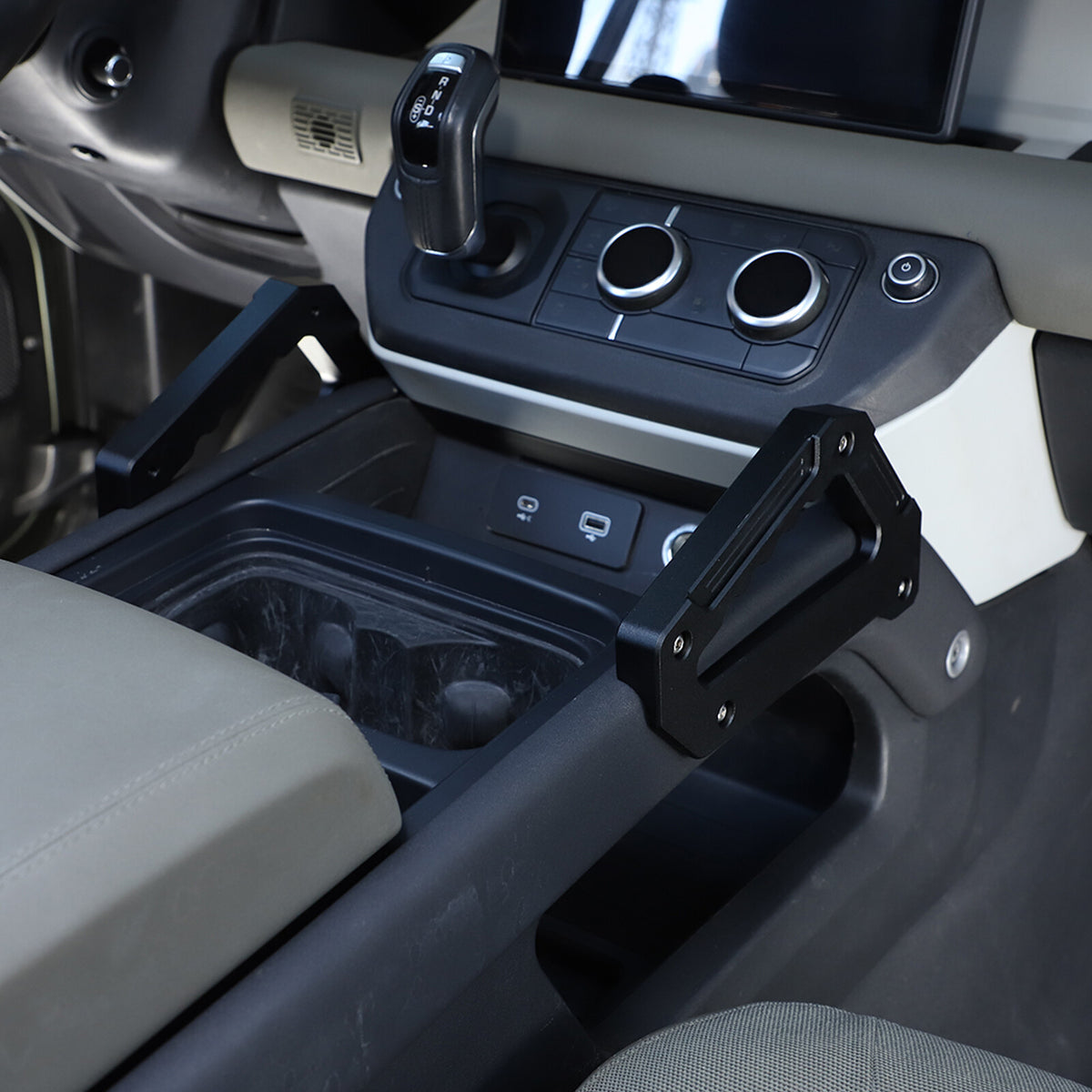 Black Alloy Door Pull Handle Armrest Panel Cover trim For LR Defender 2020-24 5