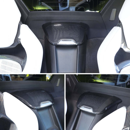 Real Carbon Fiber Rear Charger Speaker Cover Trim For Corvette C8 Convertible 15