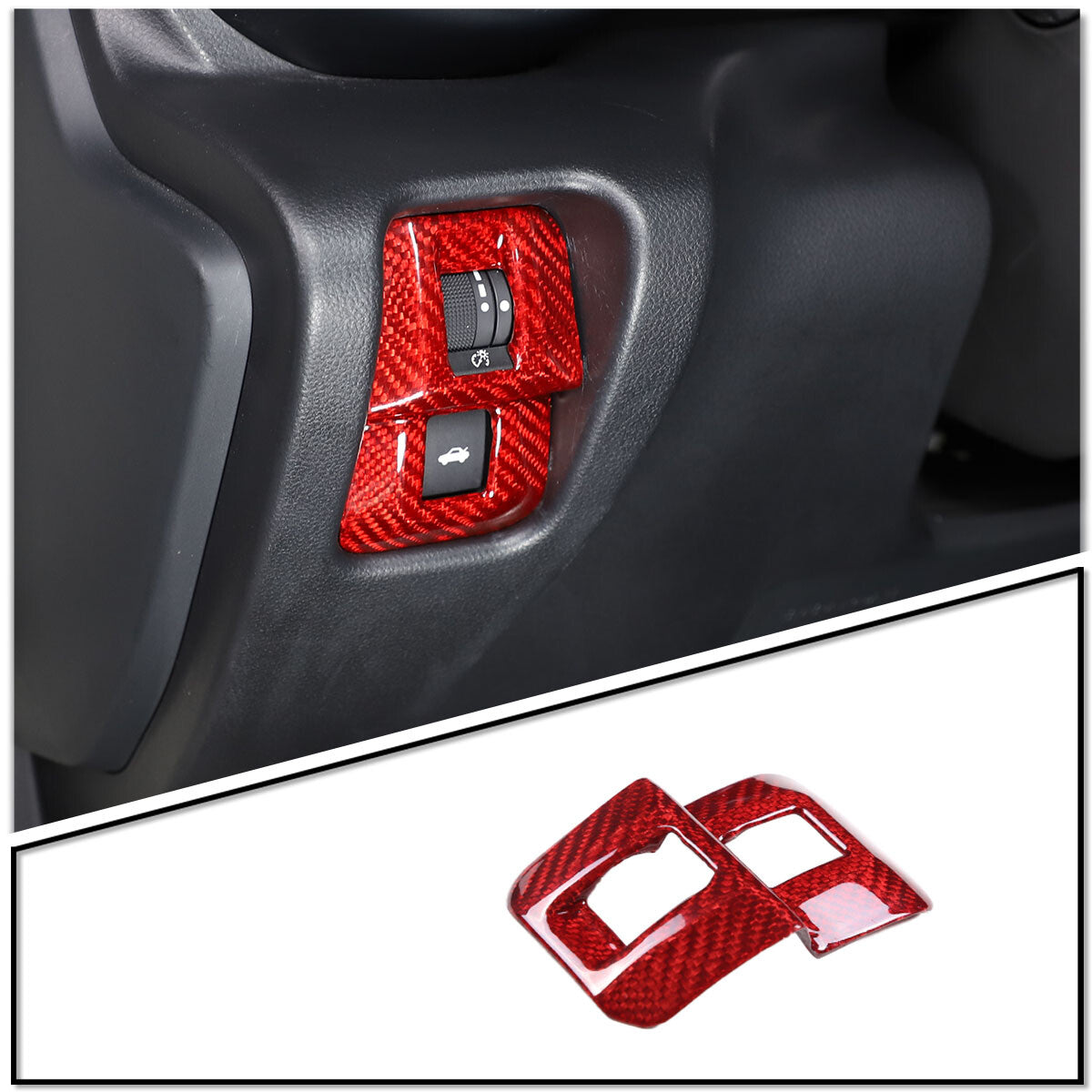Red Real Carbon Fiber Interior Center Console Trim Set Kit For Subaru BRZ 22+ 111
