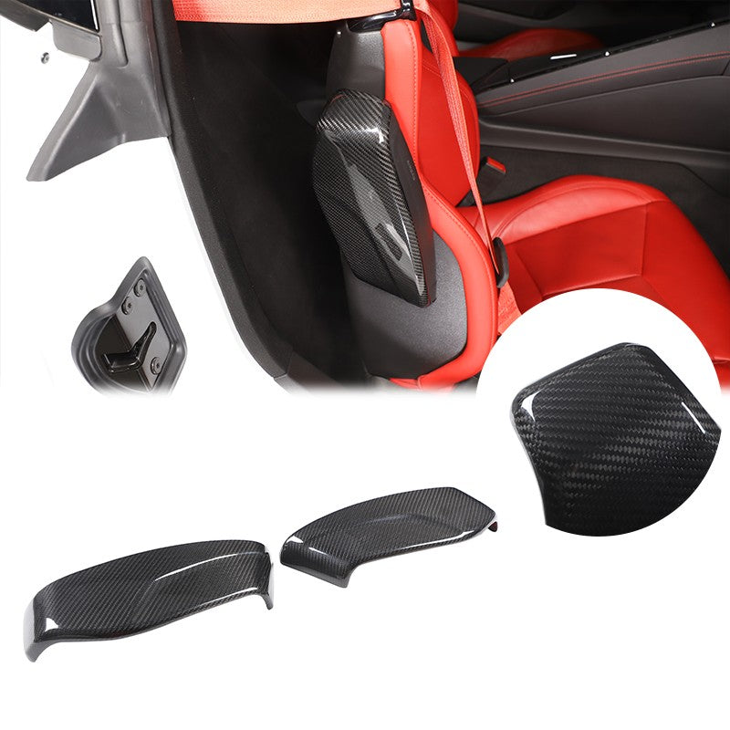 Real Dry Carbon Fiber Seat Side Cover Trim For Corvette C8 2020+ 23
