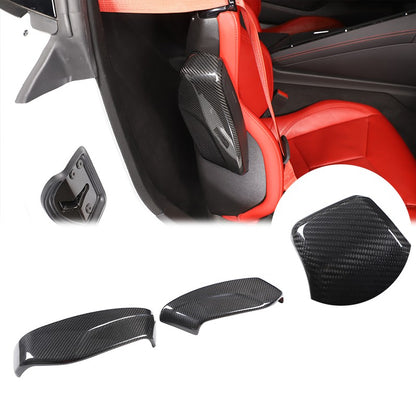 Real Dry Carbon Fiber Seat Side Cover Trim For Corvette C8 2020+ 23