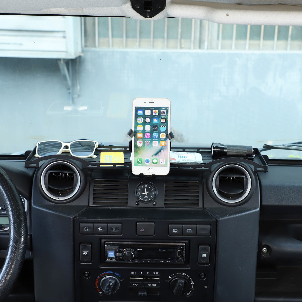 Dashboard Phone Holder Mount Bracket Storage Box For LR Defender L316 04-18 11
